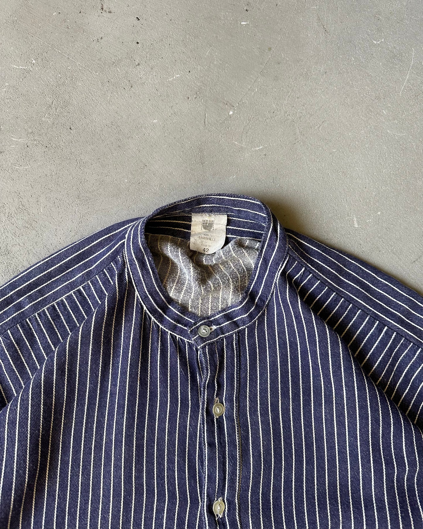 1980s - Navy Euro Fisherman Shirt - M