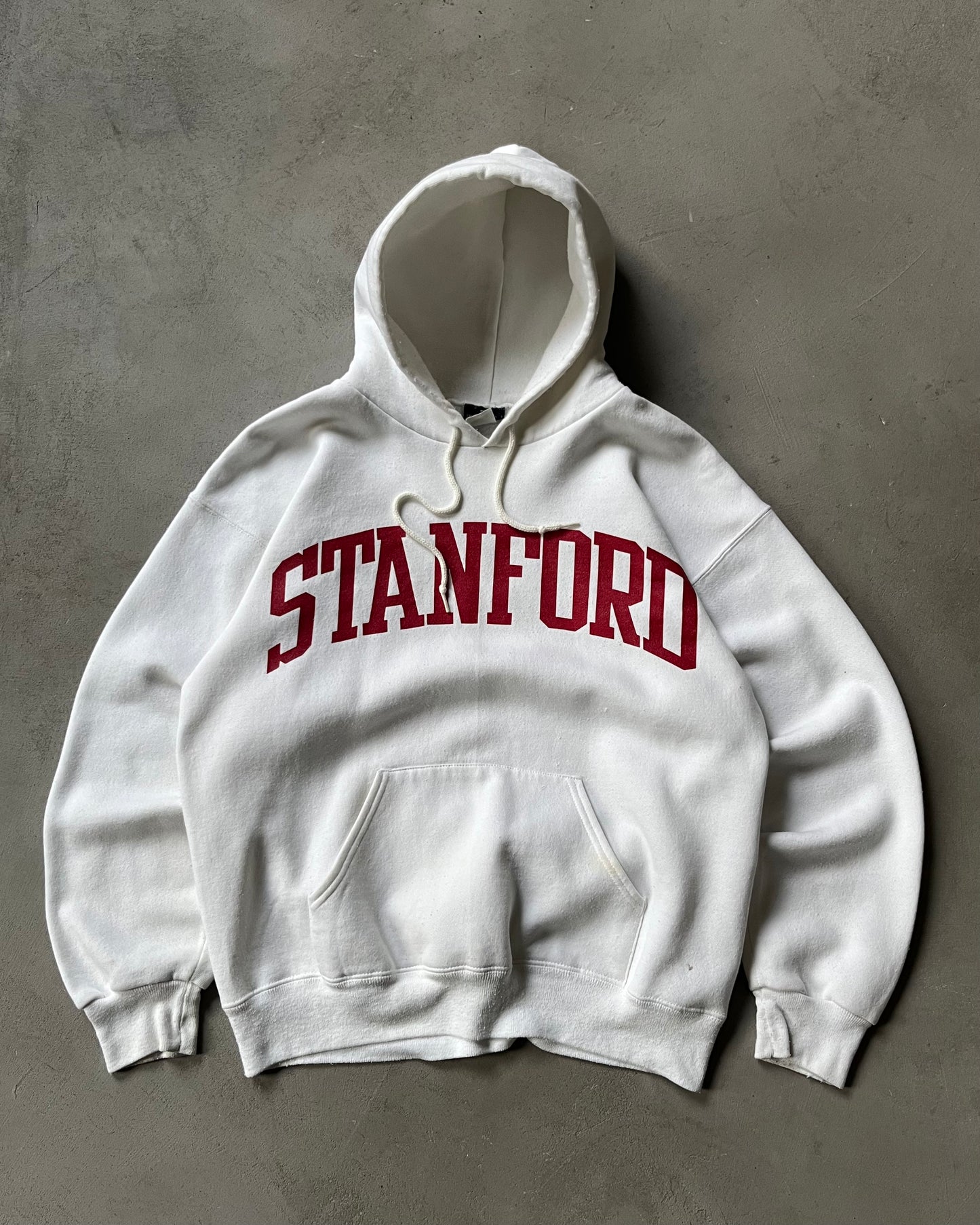 Années 90 - Sweat à capuche blanc Stanford - M
