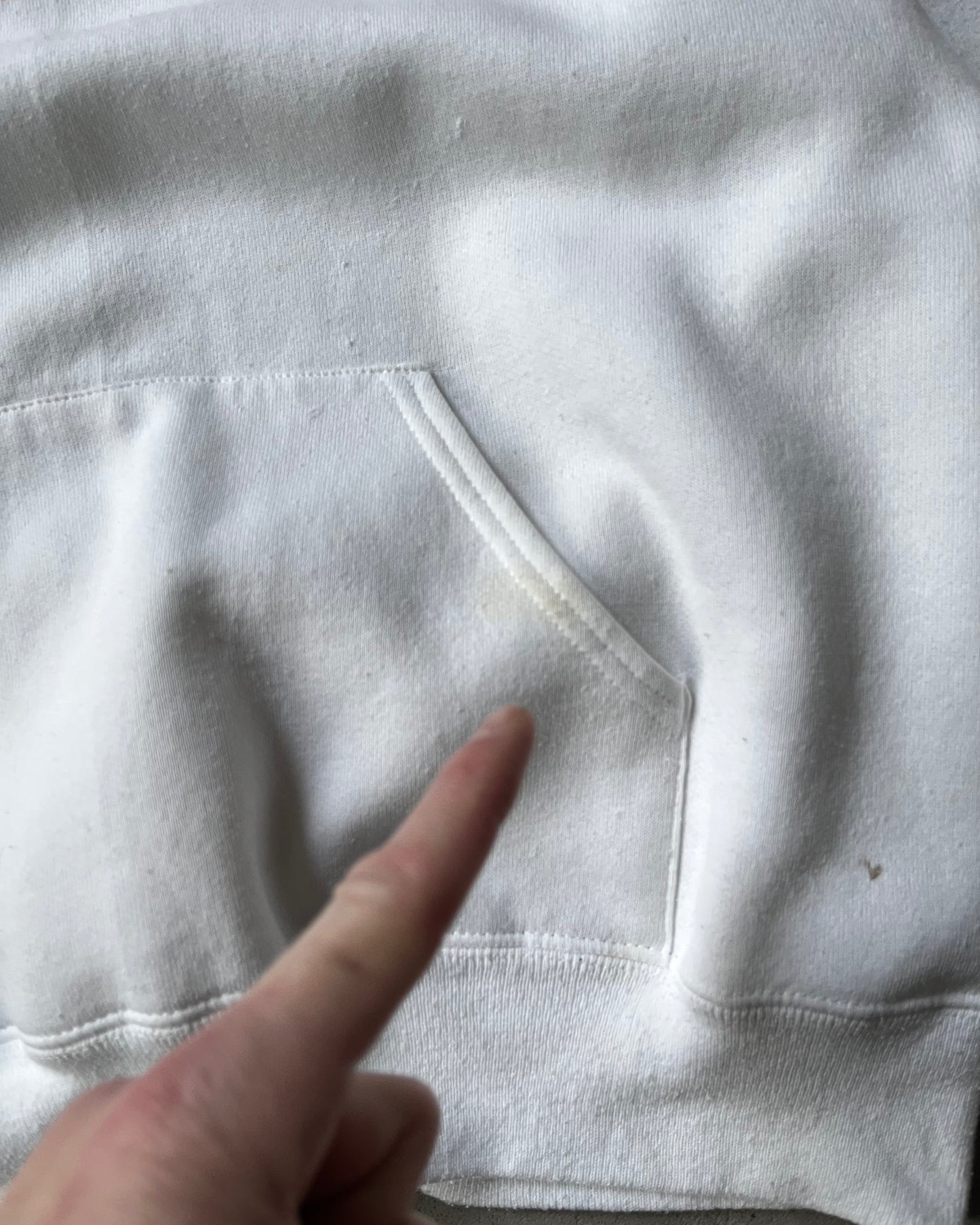 Années 90 - Sweat à capuche blanc Stanford - M