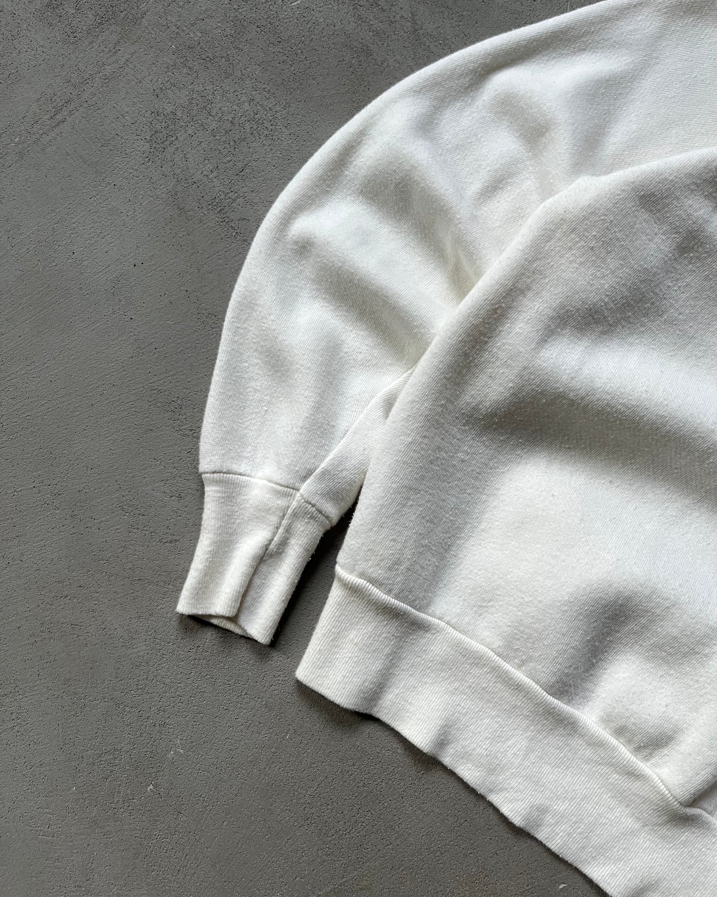 Années 80 - Sweat ras du cou blanc imprimé graphique - XS
