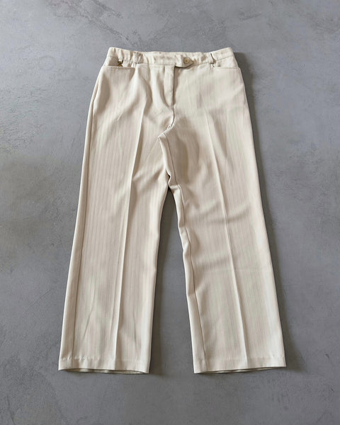 1990s - Cream HBT Woman's Loose Trousers - 34x28