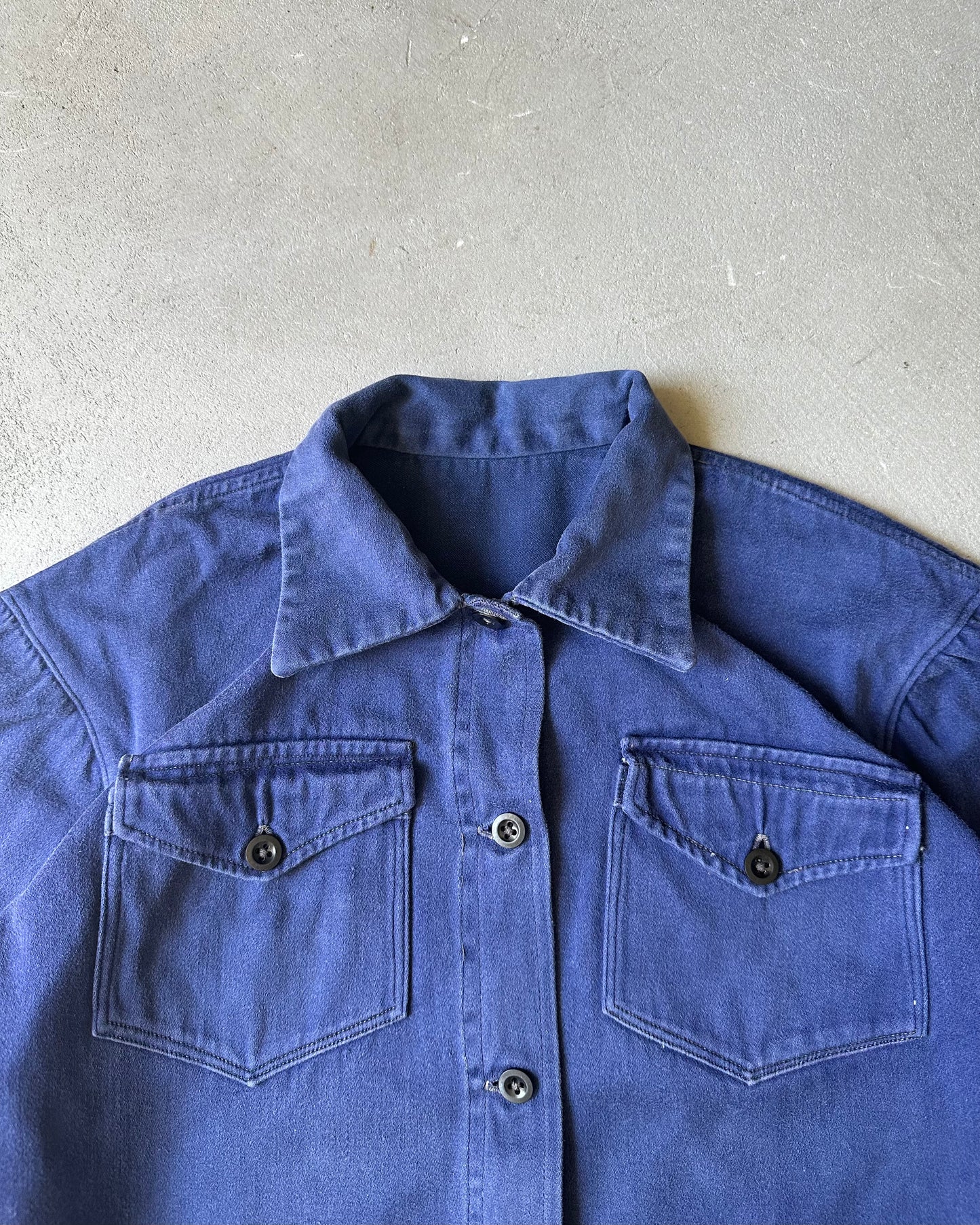 1970s - Blue Moleskin Euro Women's Chore - (W)S/M