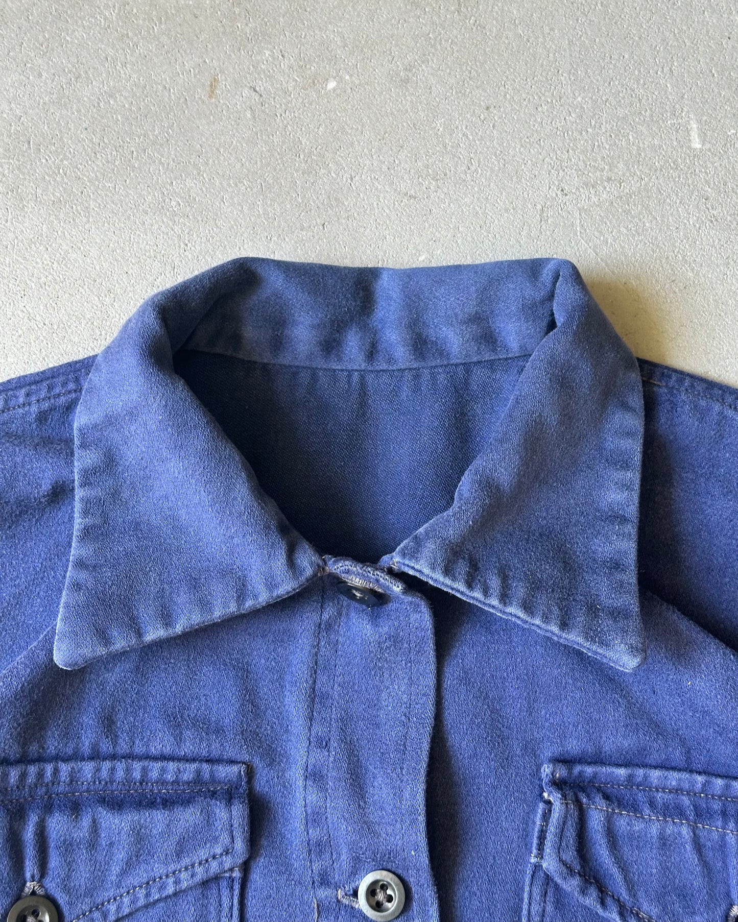 1970s - Blue Moleskin Euro Women's Chore - (W)S/M