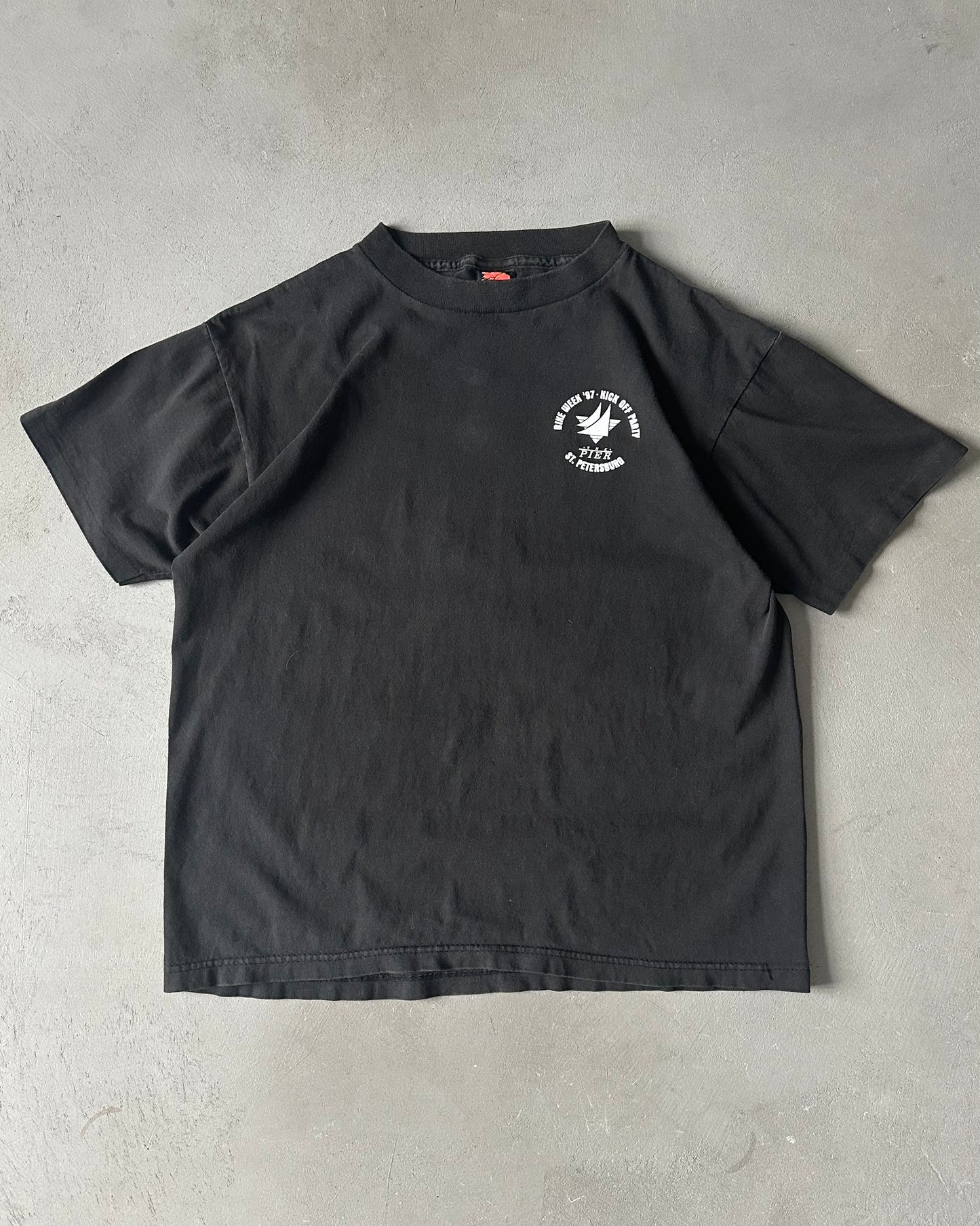 1990s - Black Bike Week Cropped T-Shirt - M