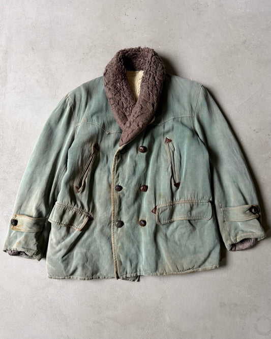 1950s - Distressed Green Alaska Storm Coat - M