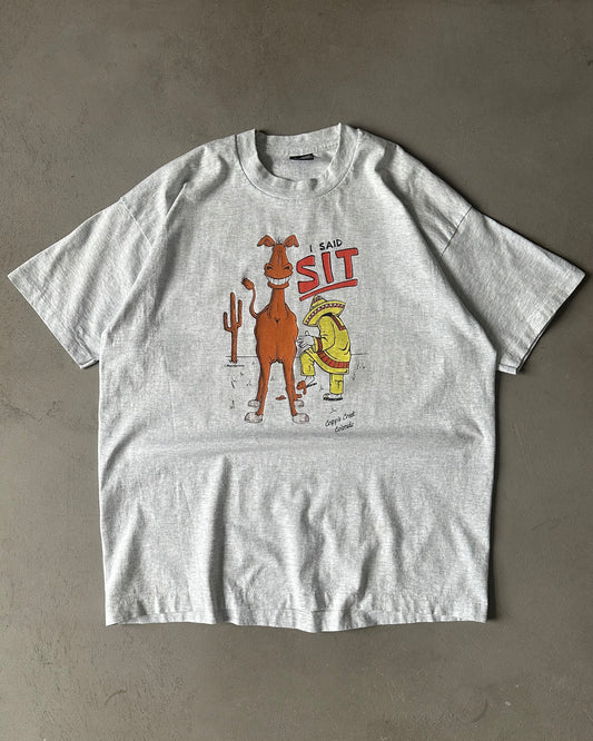 1990s - Ash Grey "SIT" T-Shirt - L/XL