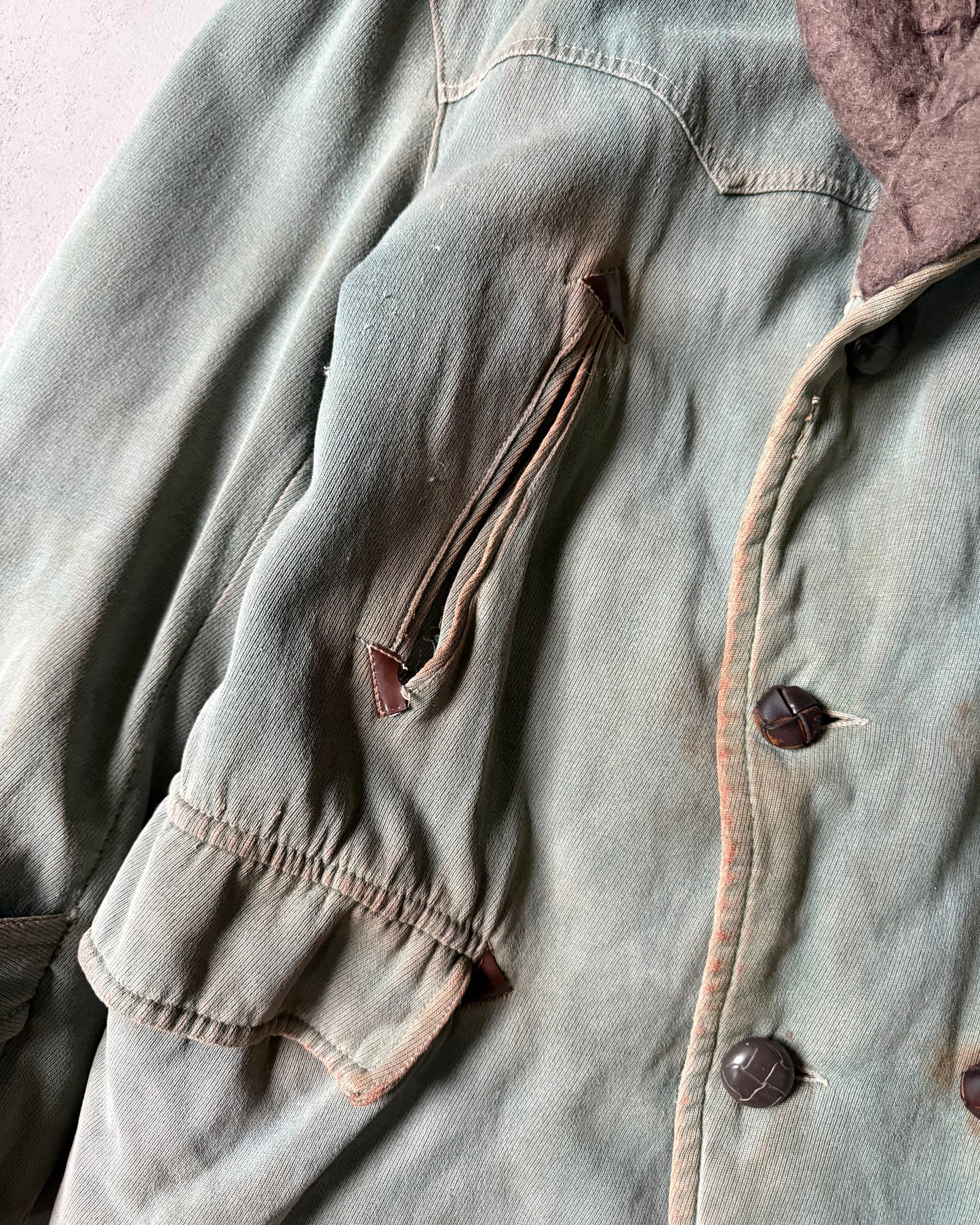 1950s - Distressed Green Alaska Storm Coat - M