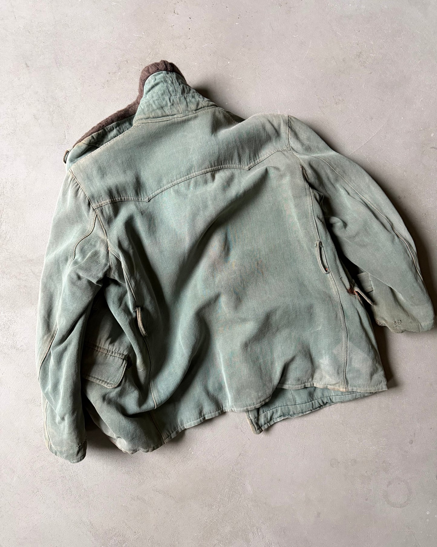 1950s - Distressed Green Alaska Storm Coat - M