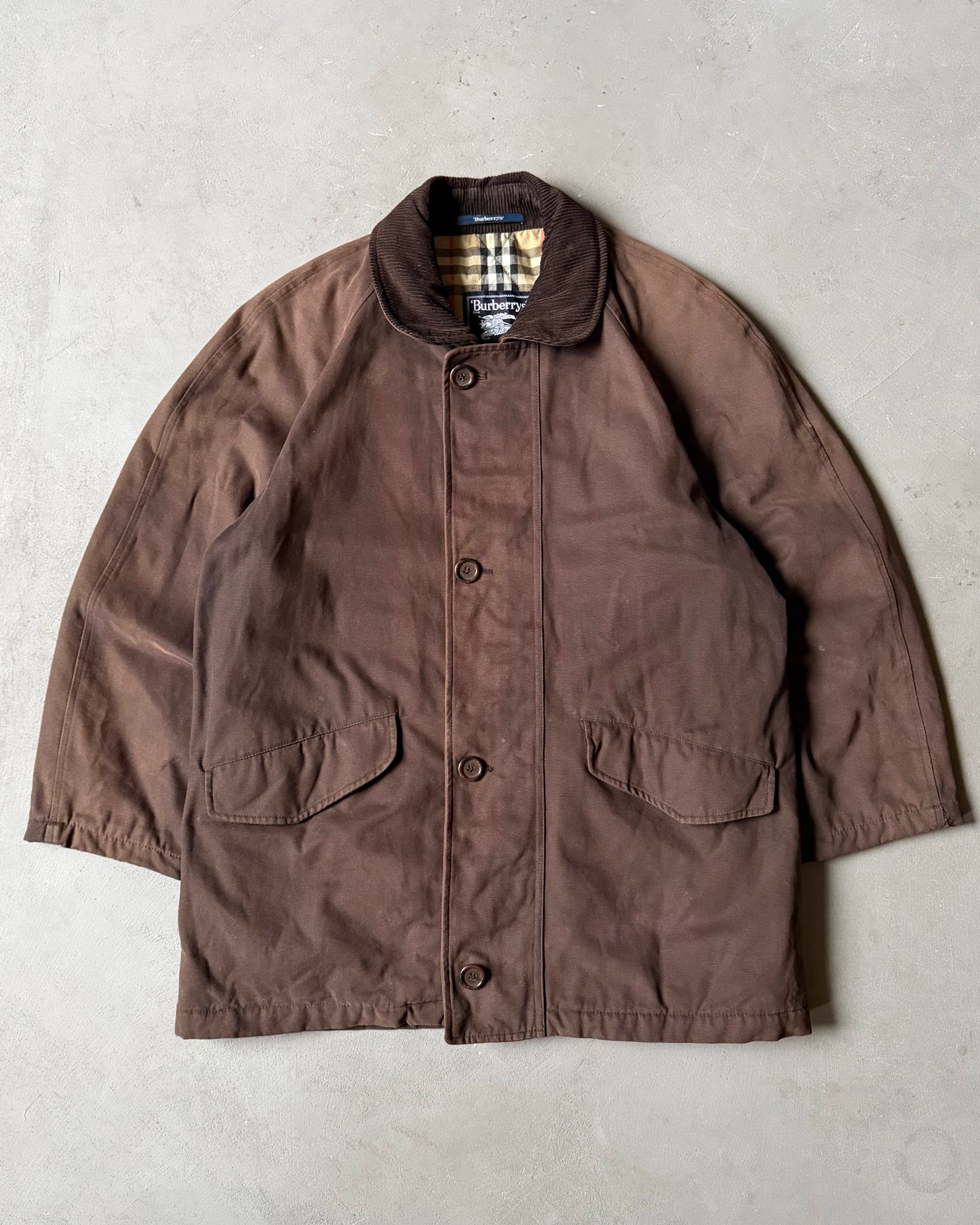 1990s - Faded Brown Burberrys’ Barn Coat - L