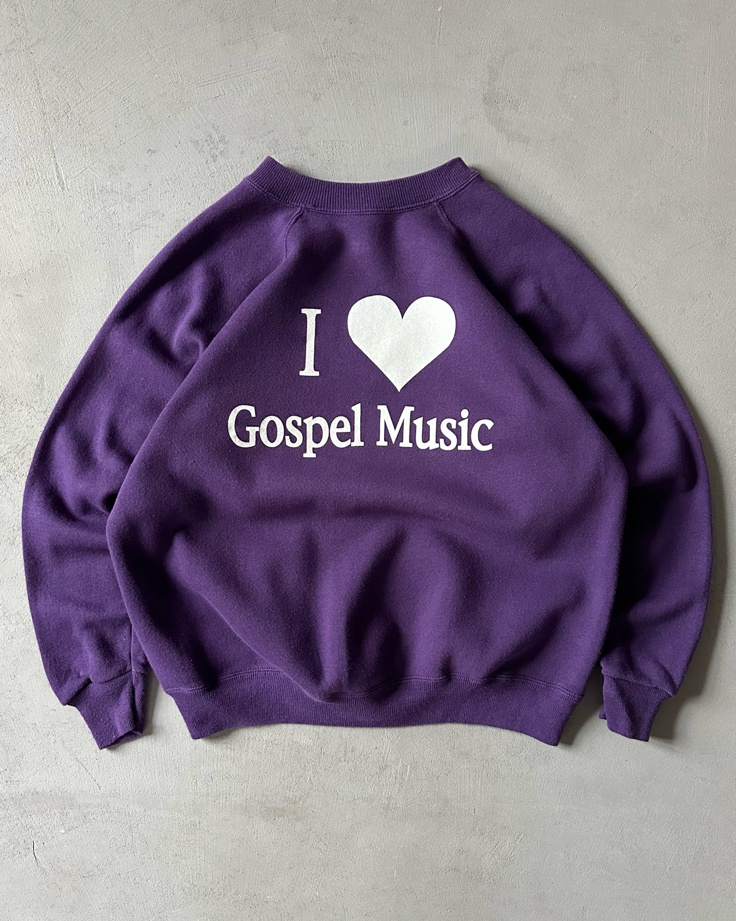 1990s - Purple "I Love Gospel" Crewneck - S