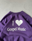 1990s - Purple "I Love Gospel" Crewneck - S