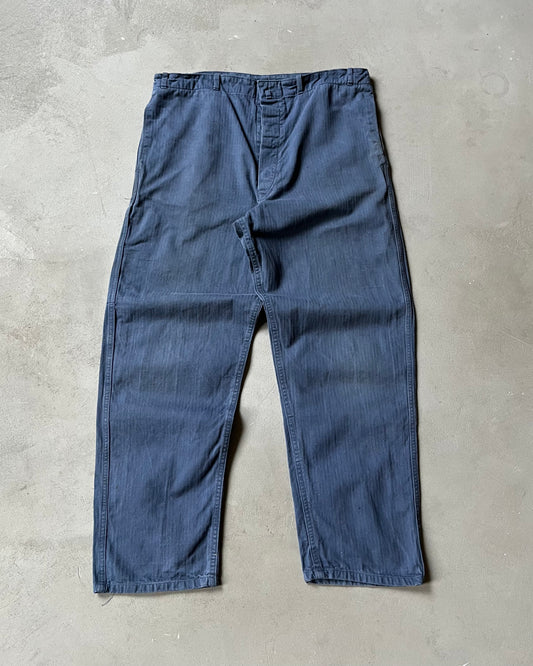 1970s - Blue HBT Euro Trousers - 36x29