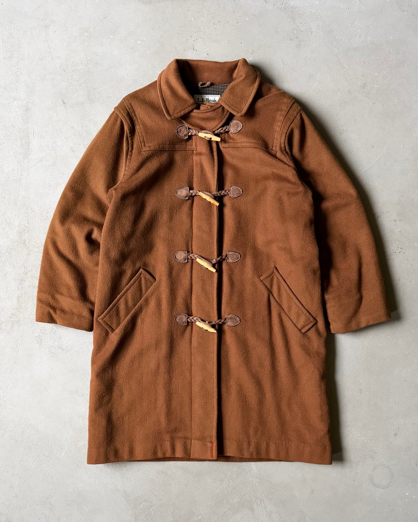 1990s - Brown L.L.Bean Duffle Wool Coat - (W)M