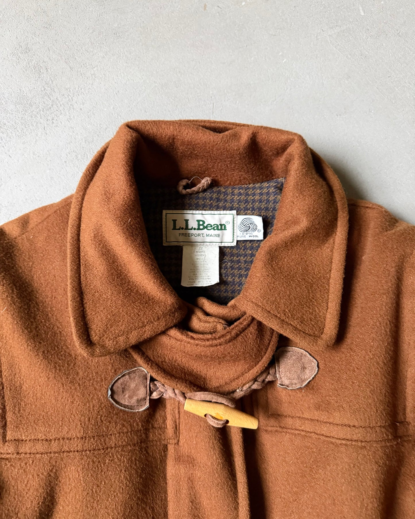 1990s - Brown L.L.Bean Duffle Wool Coat - (W)M