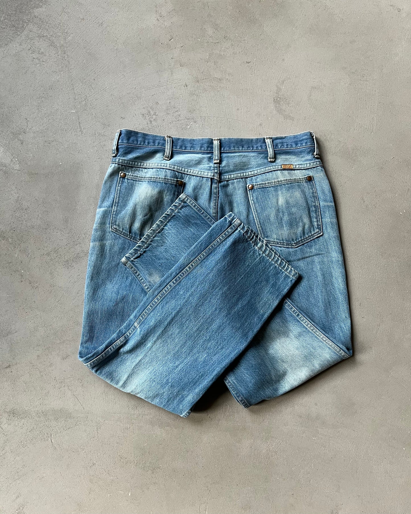 1980s - Faded Rustler Jeans - 35x29