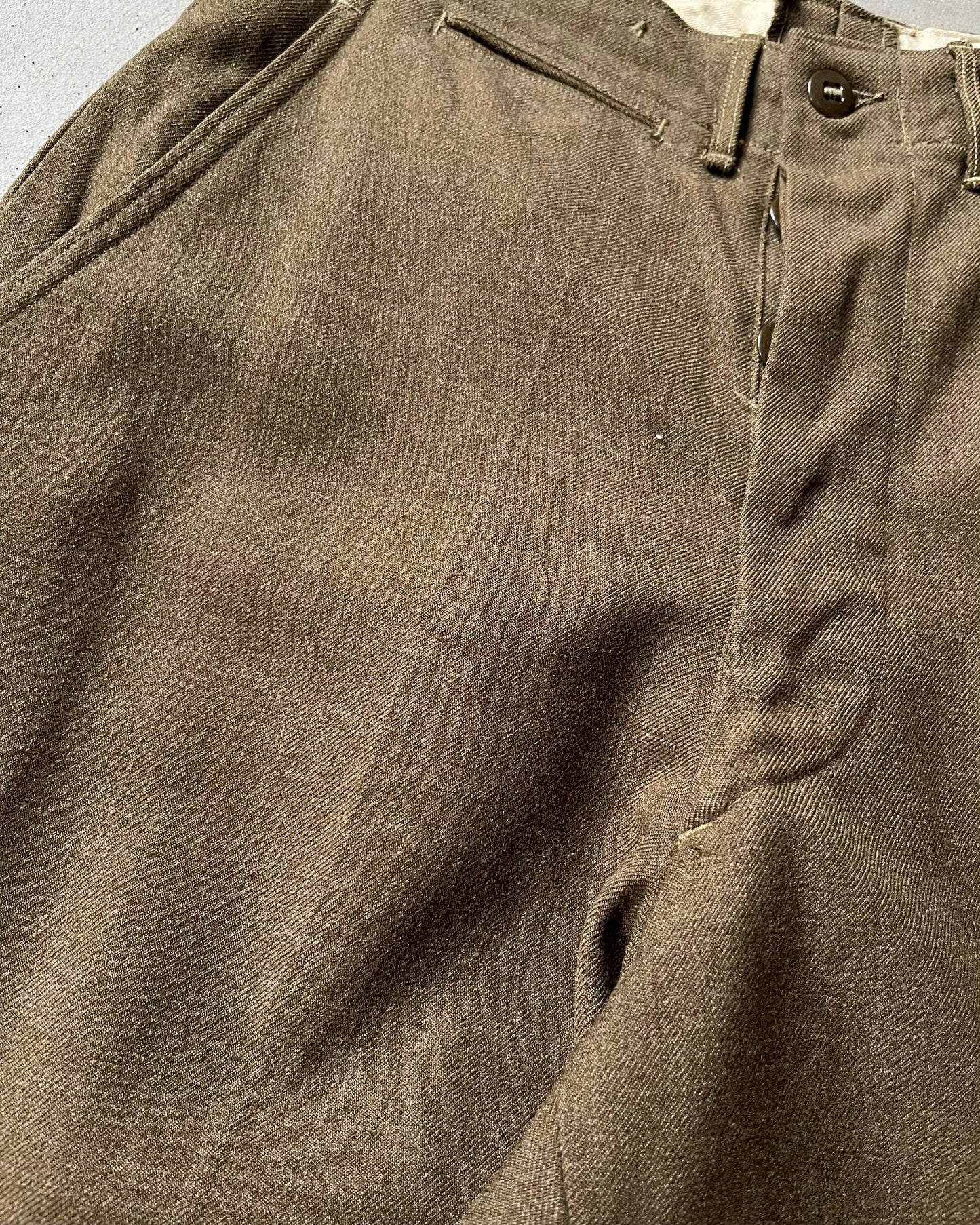 1950s - Green Military Wool Trousers - 29x31