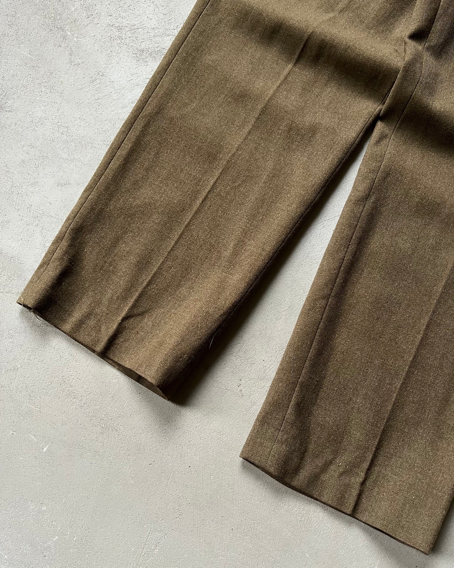 1950s - Green Military Wool Trousers - 29x31