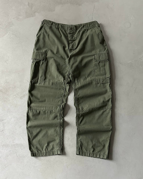 1990s - Green Ripstop Military Cargo Pants - 38x30