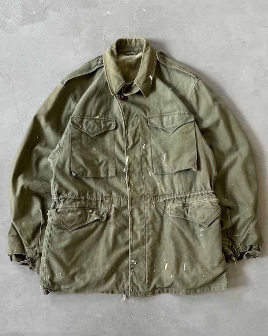 1940s - Distressed Green Military M-43 Jacket - S