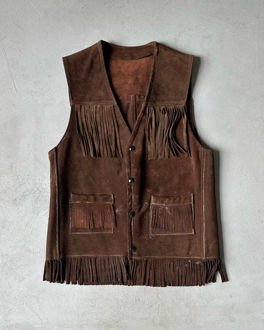 1980s - Brown Suede Western Vest - (W)M