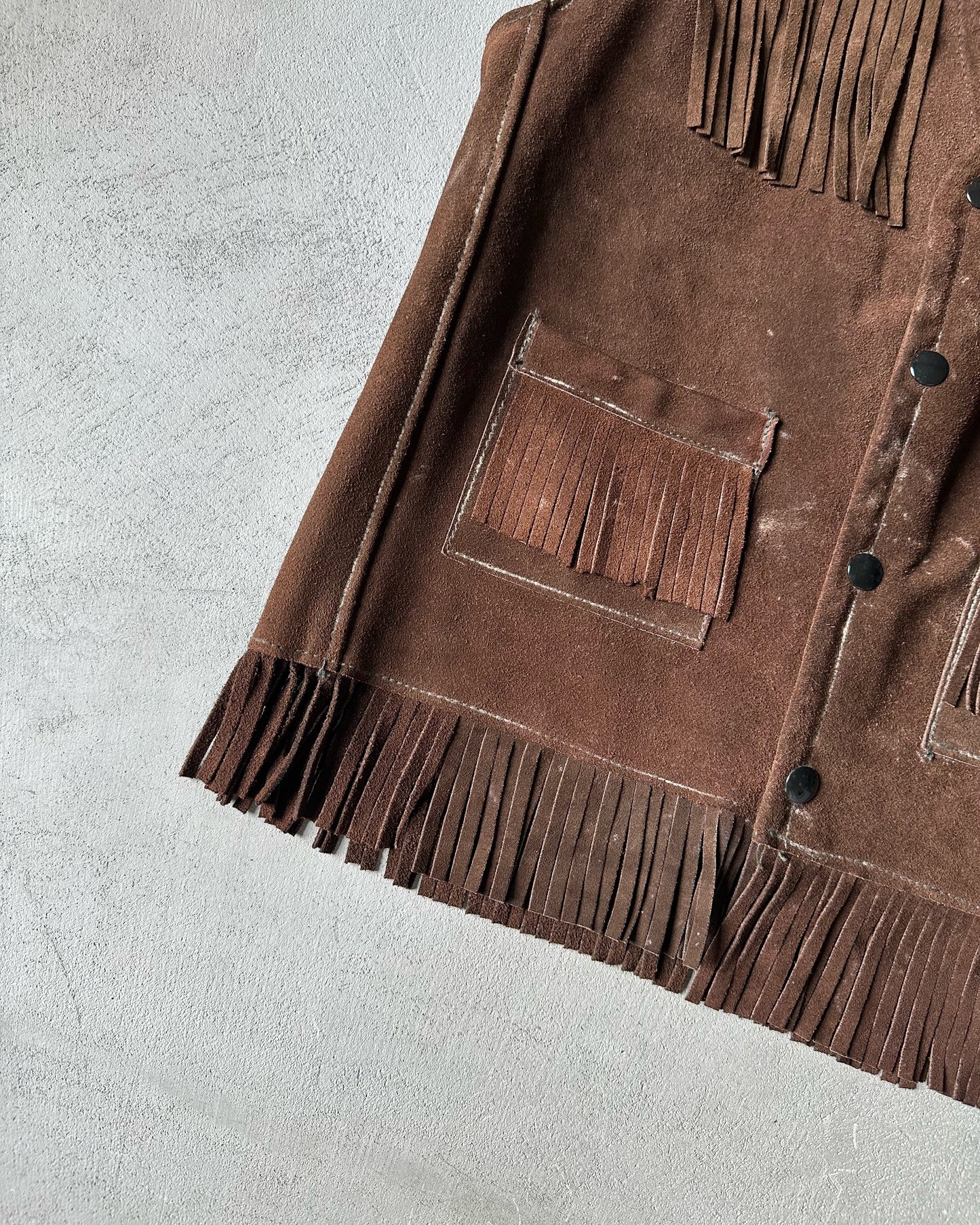 1980s - Brown Suede Western Vest - (W)M