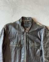 1970s - Distressed Black Brooks Leather Jacket - S