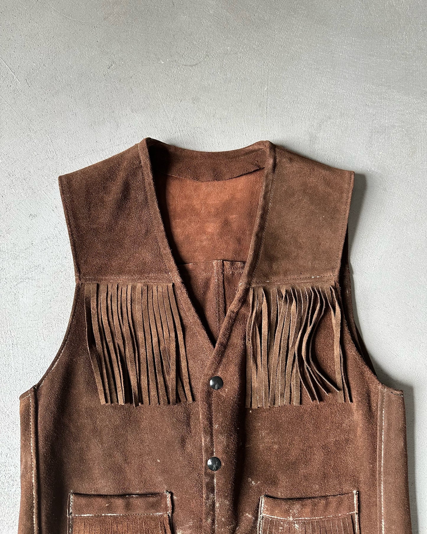 1980s - Brown Suede Western Vest - (W)M