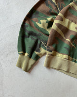 1980s - Camo Cropped Zip Up Hoodie - M