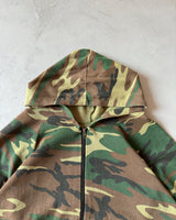 1980s - Camo Cropped Zip Up Hoodie - M