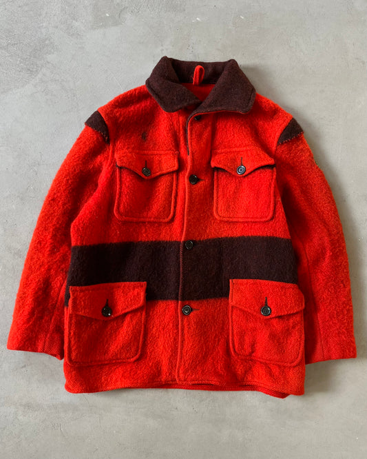 1930s - Red/Black Carrs Mackinaw Wool Coat - L