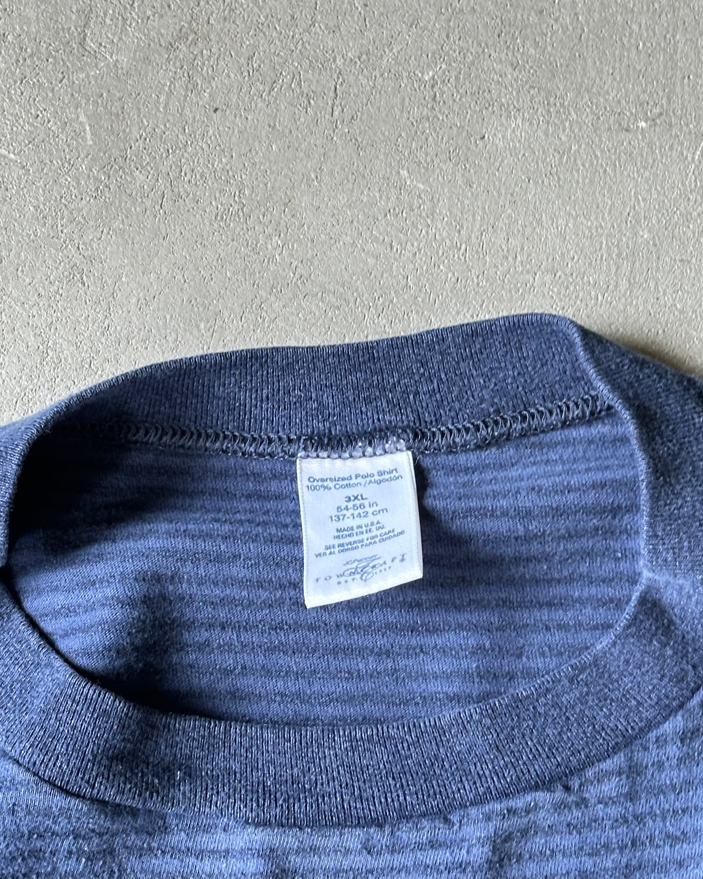 1990s - Navy Striped Pocket T-Shirt - XXL