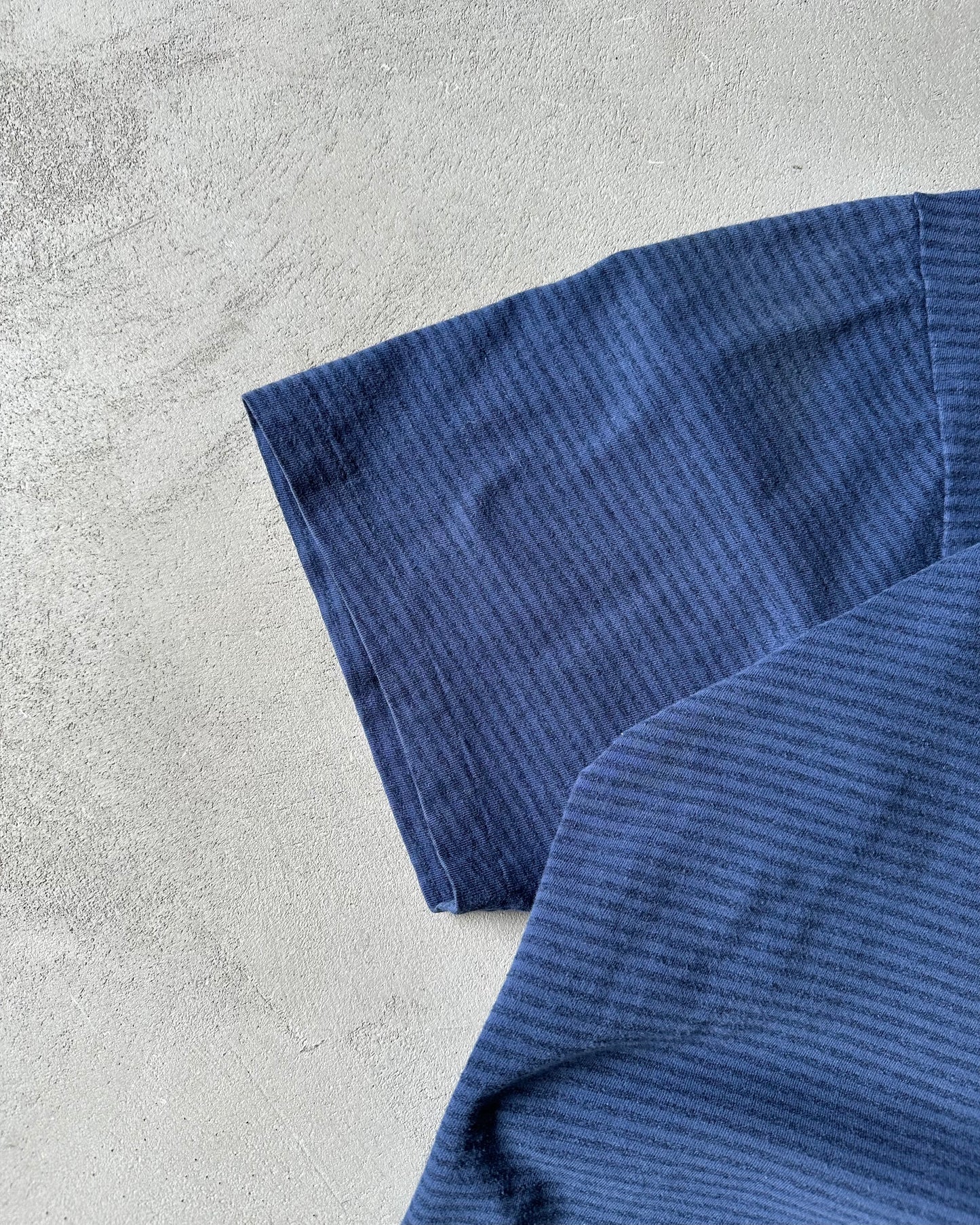 1990s - Navy Striped Pocket T-Shirt - XXL