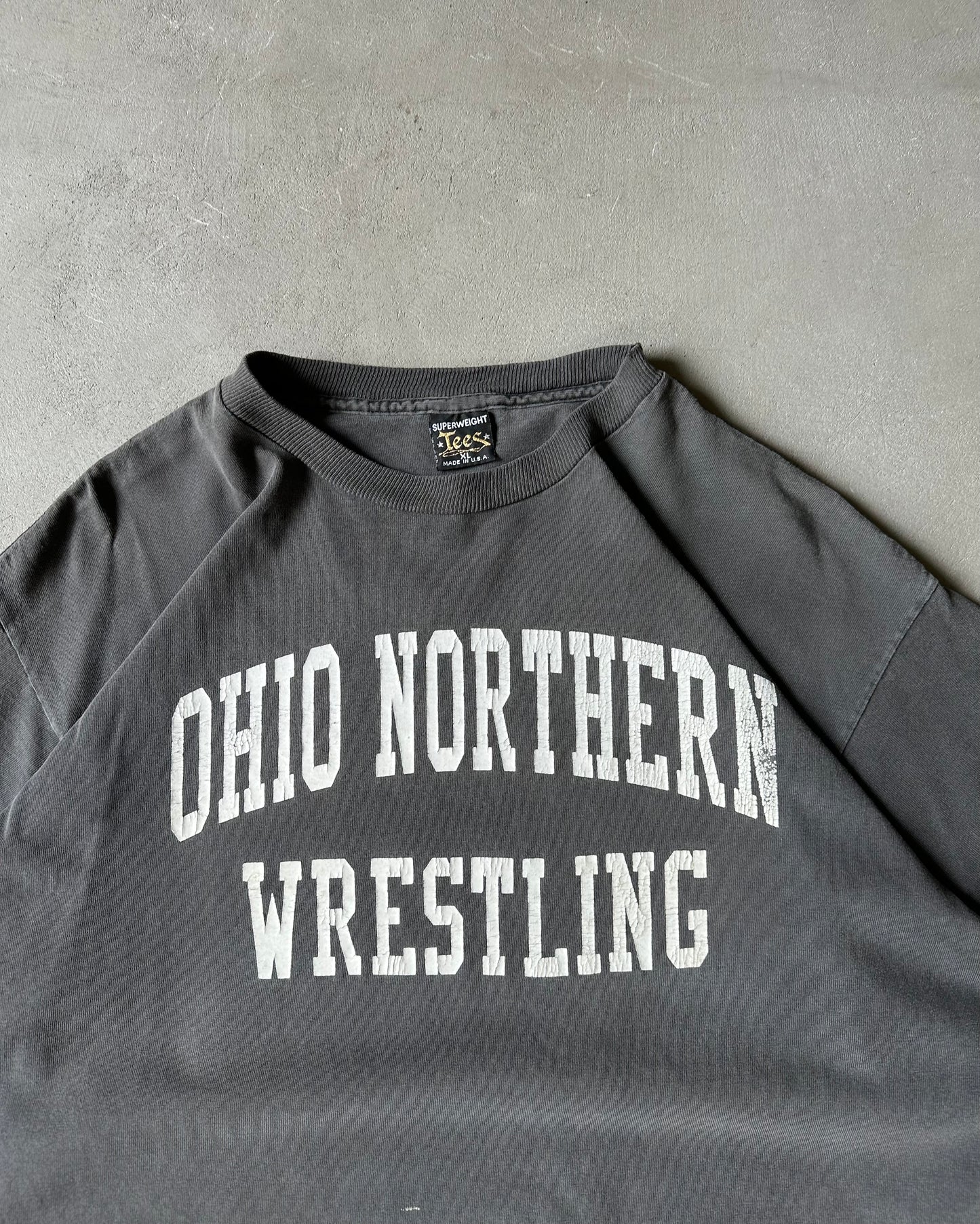 1990s - Faded Black Wrestling T-Shirt - XL
