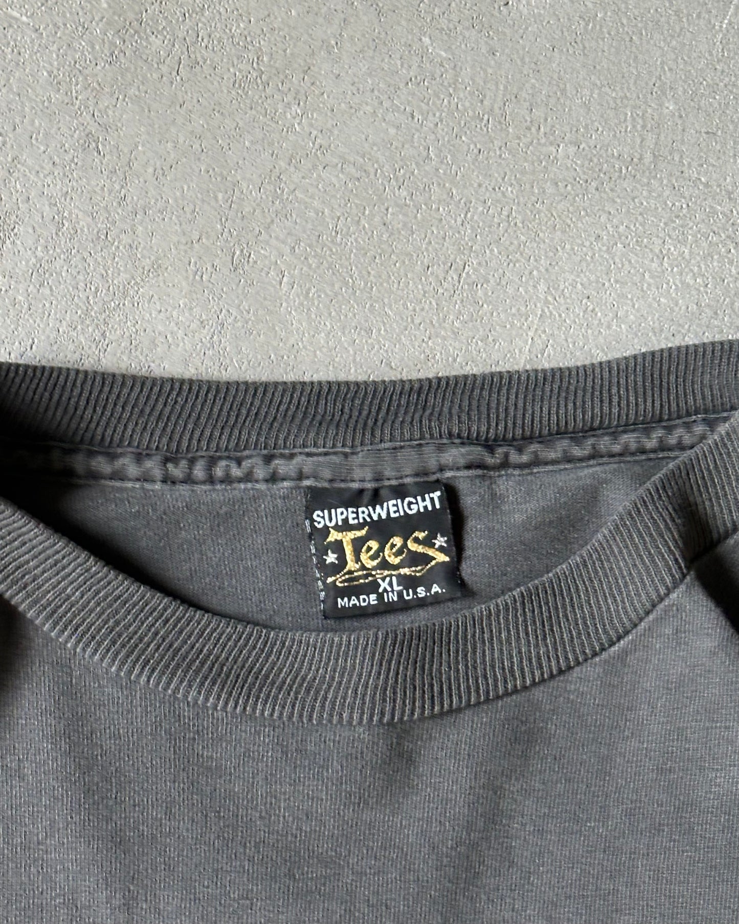 1990s - Faded Black Wrestling T-Shirt - XL