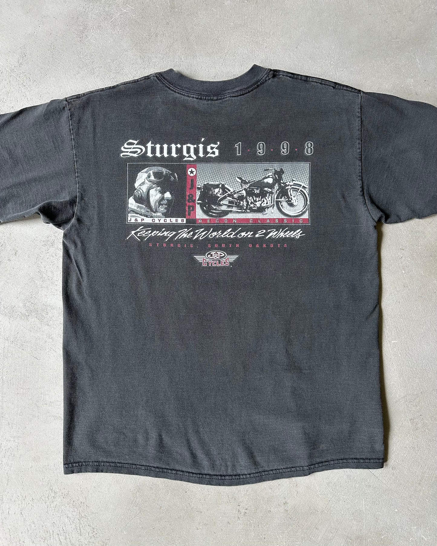 1990s - Faded Black Sturgis T-Shirt - L
