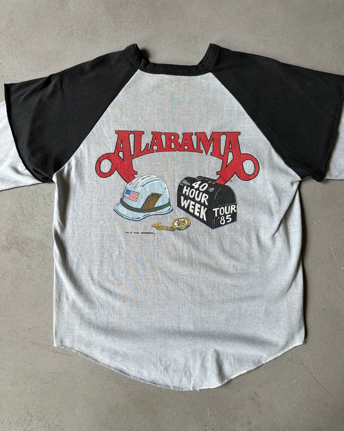 1980s - Grey/Black Alabama 3/4 Sleeves T-Shirt - S/M