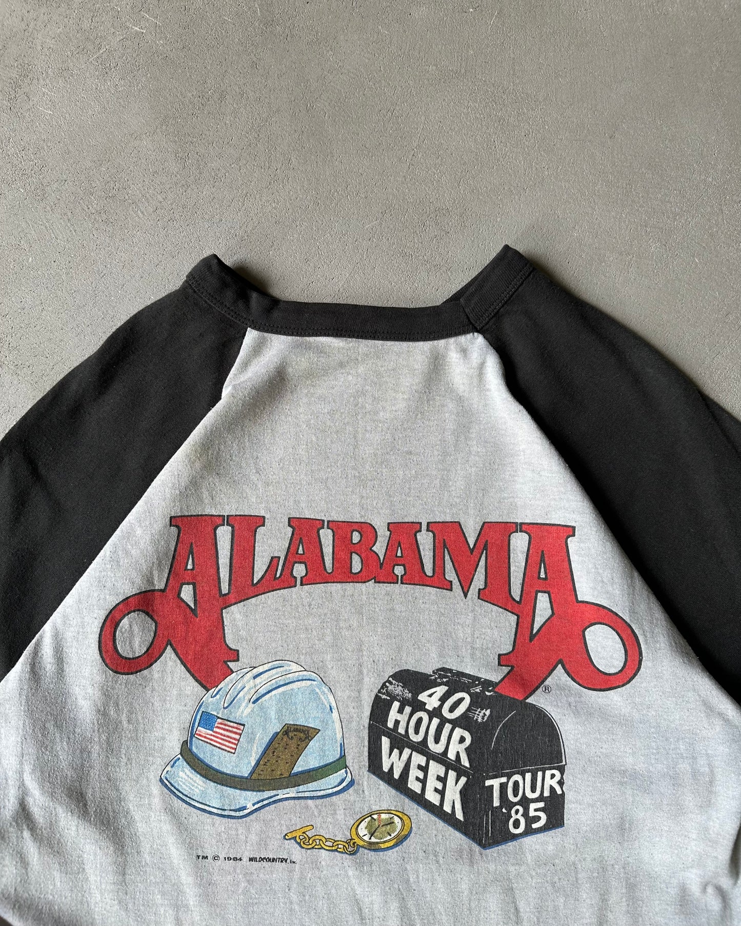 1980s - Grey/Black Alabama 3/4 Sleeves T-Shirt - S/M