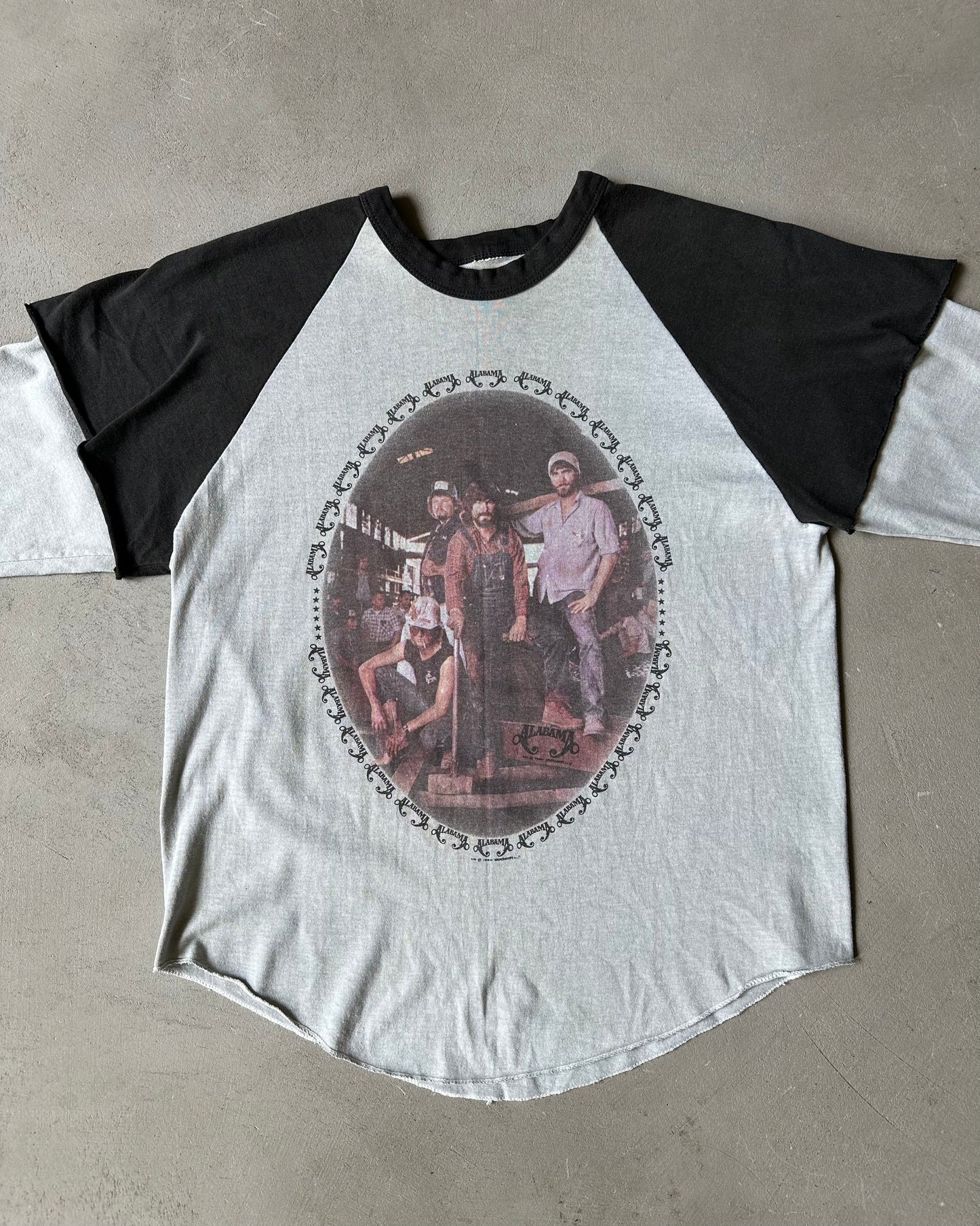 1980s - Grey/Black Alabama 3/4 Sleeves T-Shirt - S/M