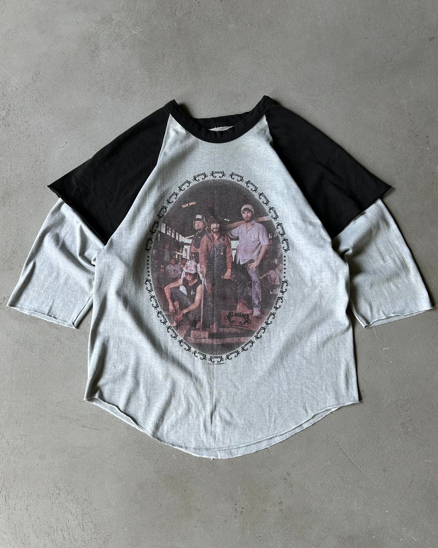 1980s - Grey/Black Alabama 3/4 Sleeves T-Shirt - S/M