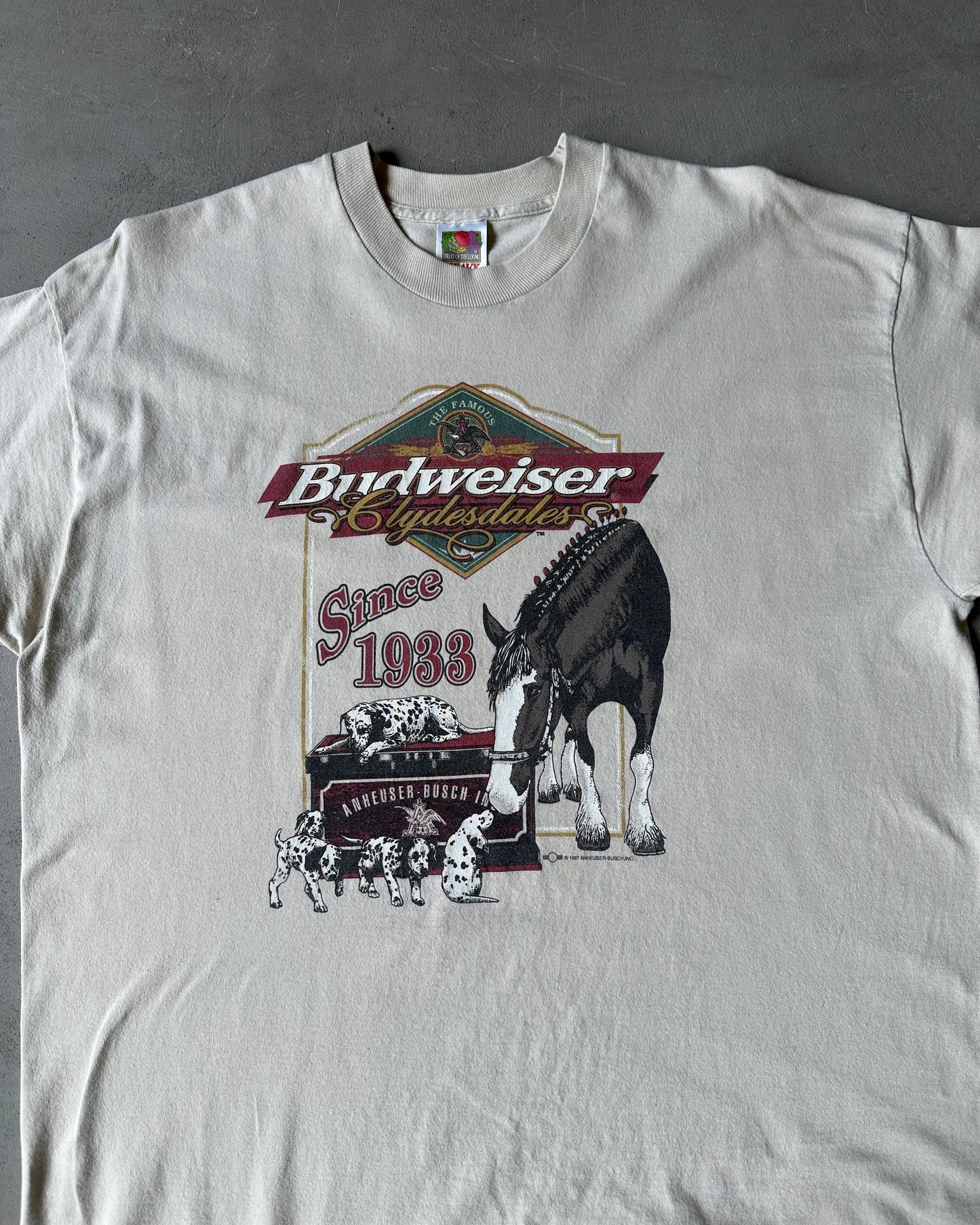 1990s - Beige Budweiser T-Shirt - XL/XXL