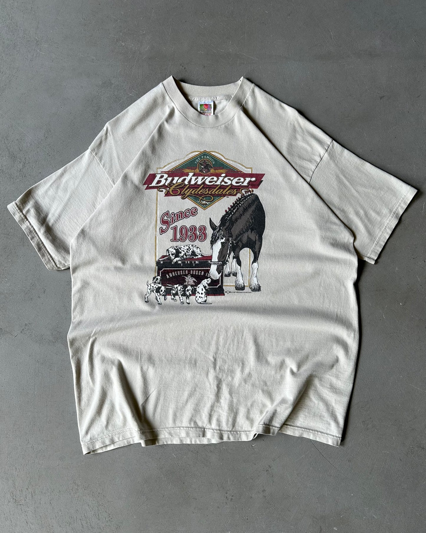 1990s - Beige Budweiser T-Shirt - XL/XXL