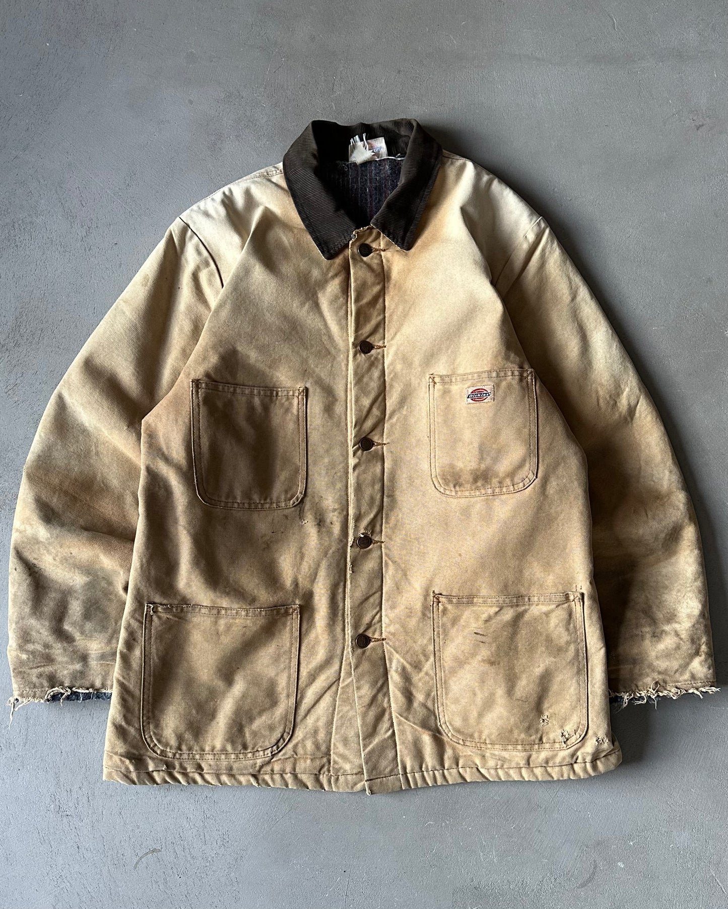 1990s - Distressed Tan Dickie's Chore Coat - M(Tall)