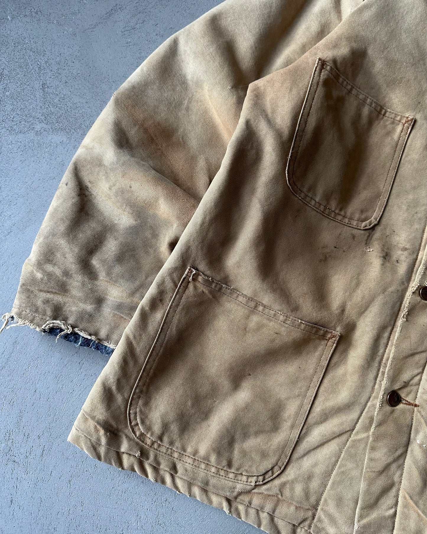 1990s - Distressed Tan Dickie's Chore Coat - M(Tall)
