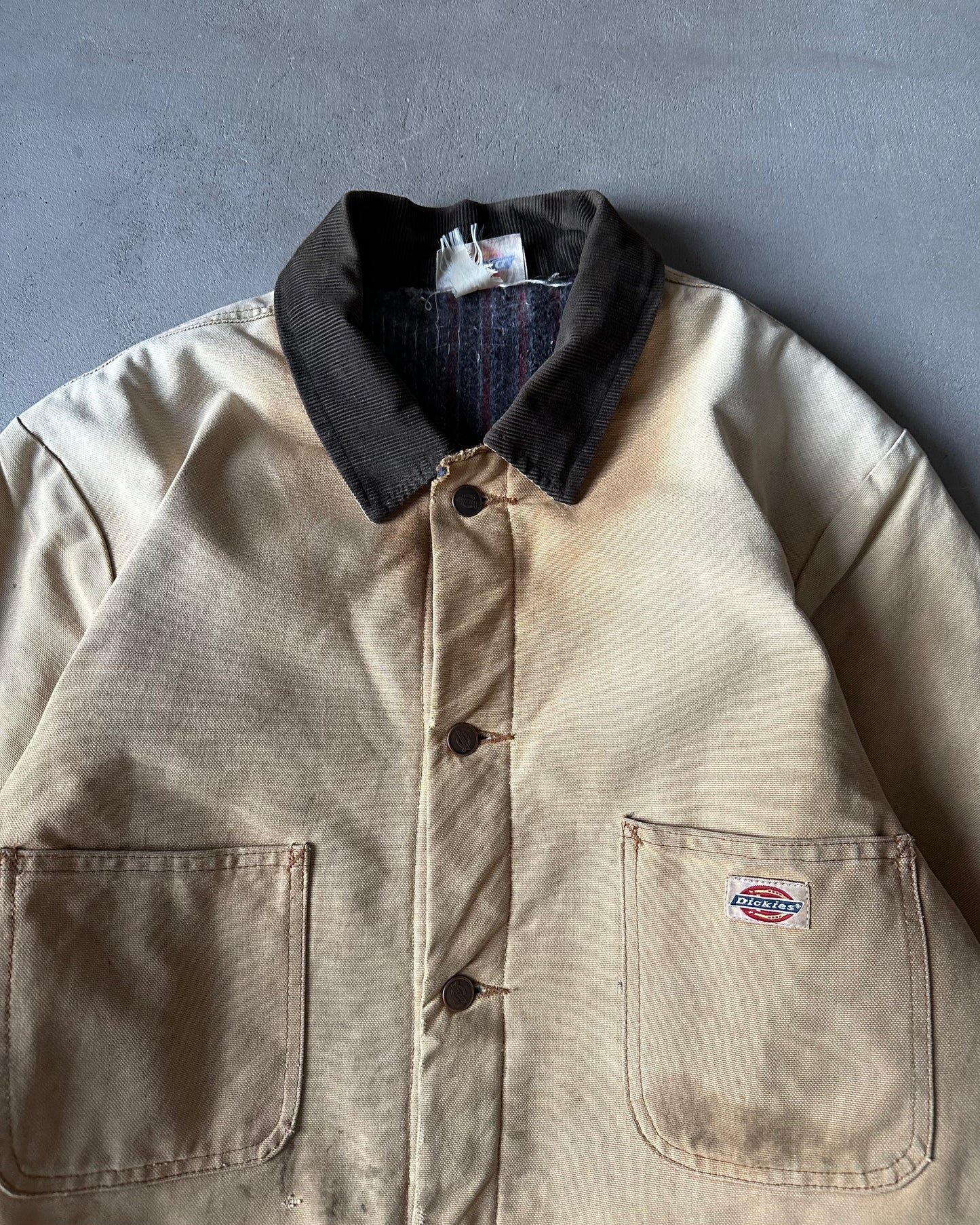 1990s - Distressed Tan Dickie's Chore Coat - M(Tall)