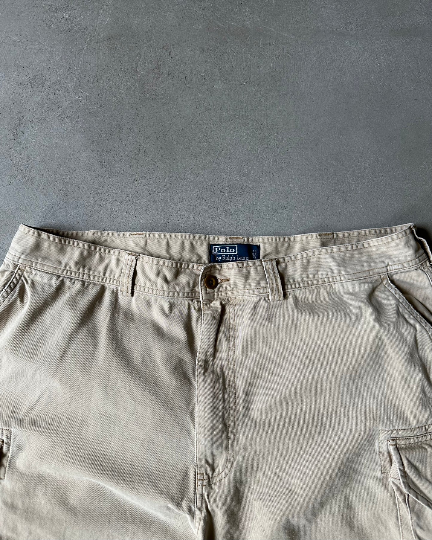 1990s - Beige Polo RL Cargo Shorts - 40