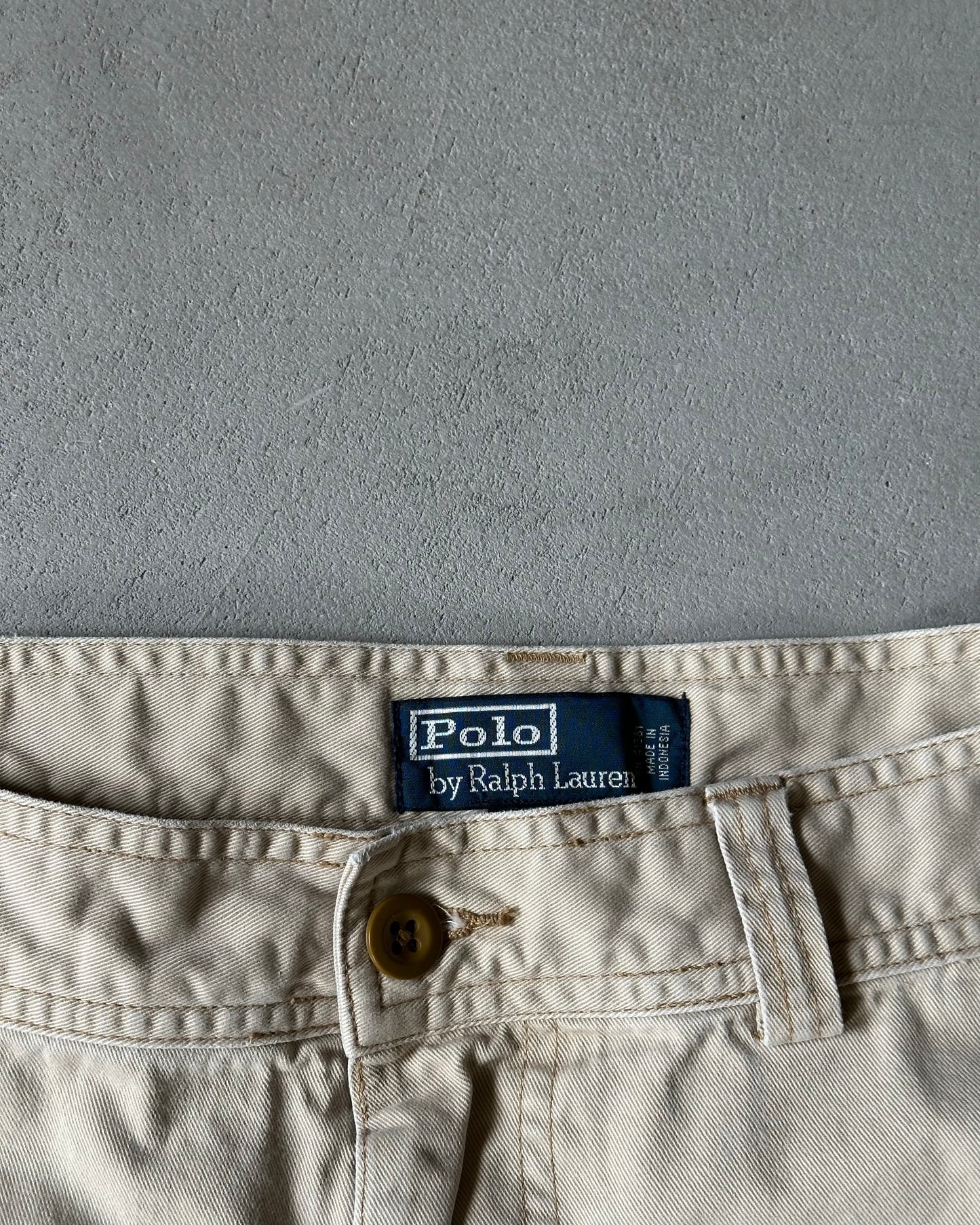 1990s - Beige Polo RL Cargo Shorts - 40