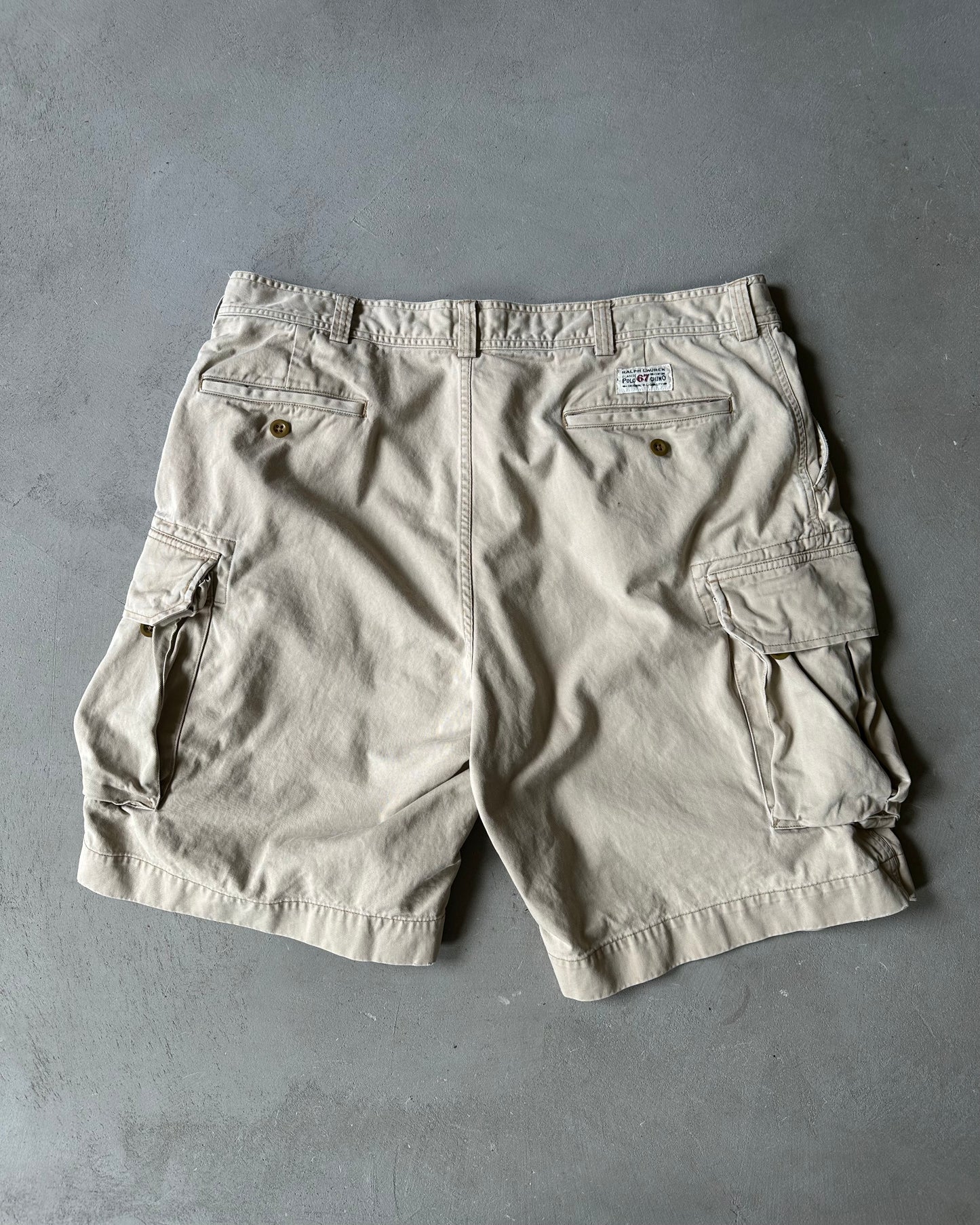 1990s - Beige Polo RL Cargo Shorts - 40