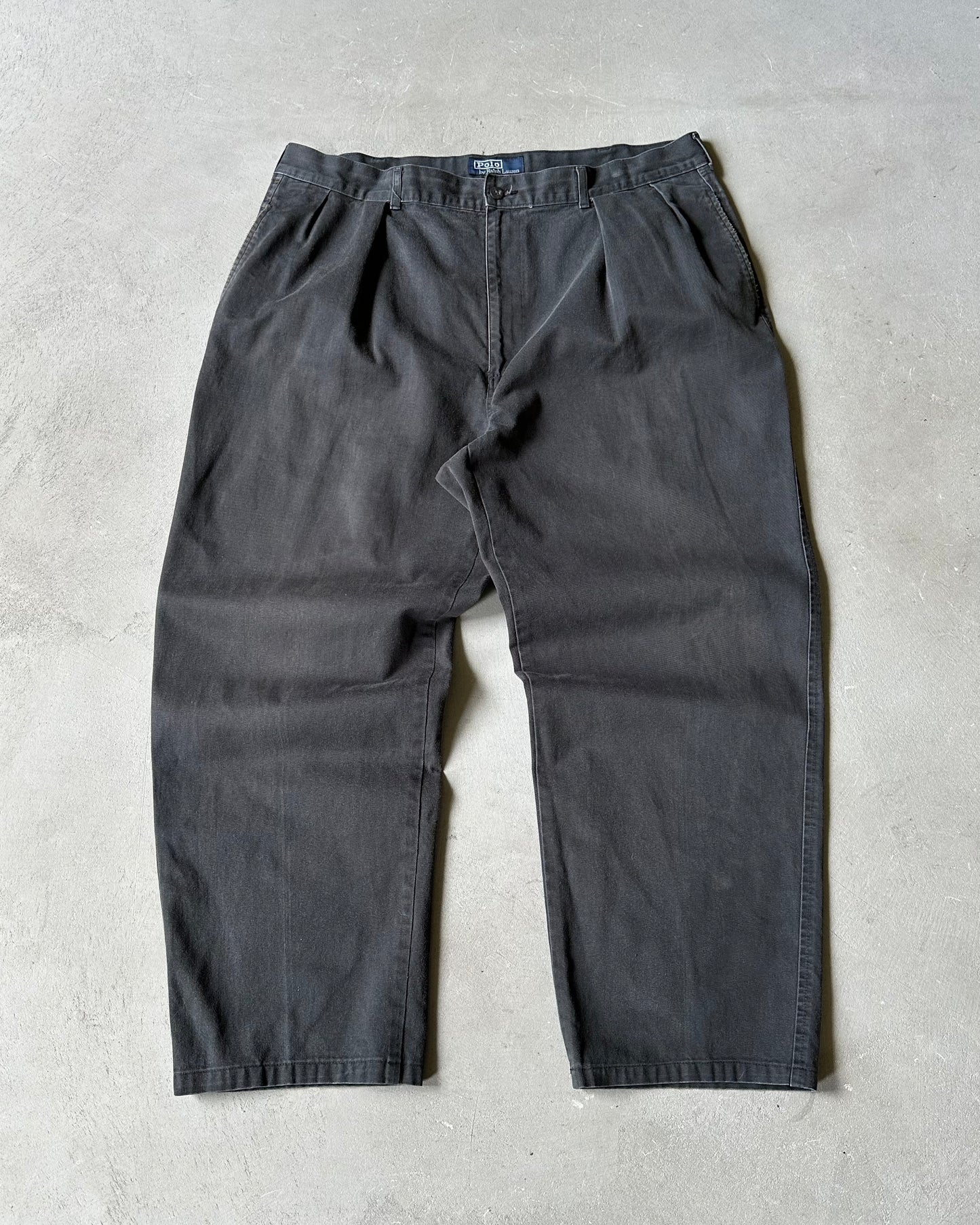 1990s - Black Polo RL Pleated Chinos - 38x28
