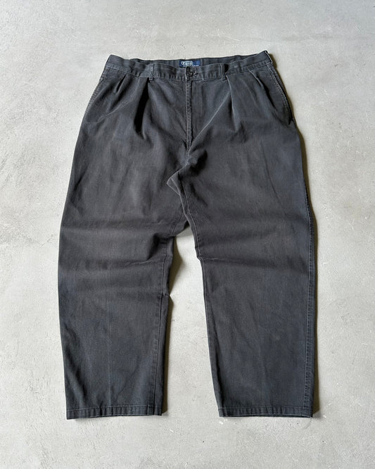 1990s - Black Polo RL Pleated Chinos - 38x28