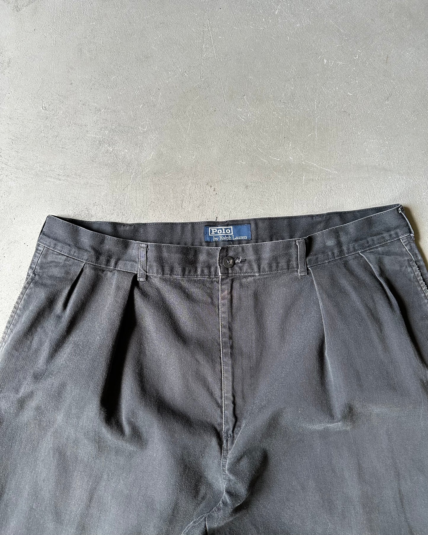 1990s - Black Polo RL Pleated Chinos - 38x28